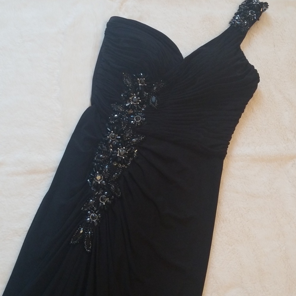 Cache  Black Prom dress , one shoulder